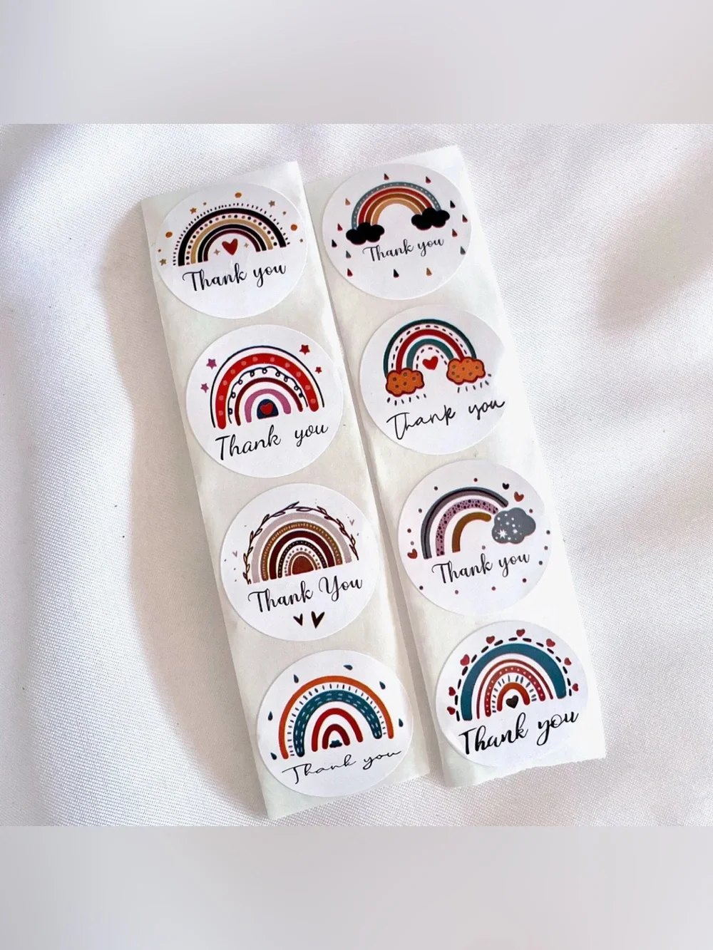 💜 NWT Boho Rainbow Designs Thank You Stickers (500 Stickers)